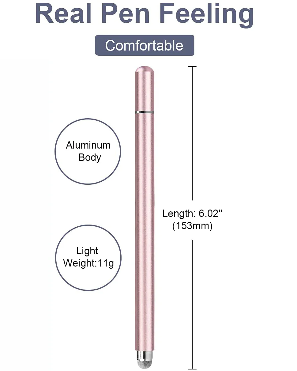 Pink Stylus Touch Screen Pen Fiber Tip Aluminum Lightweight - ZDZ80 - Image 4