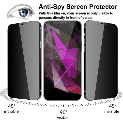 Privacy Screen Protector Tempered Glass Curved Anti-Spy Anti-Peep 3D Edge - ZDG28 - Image 2
