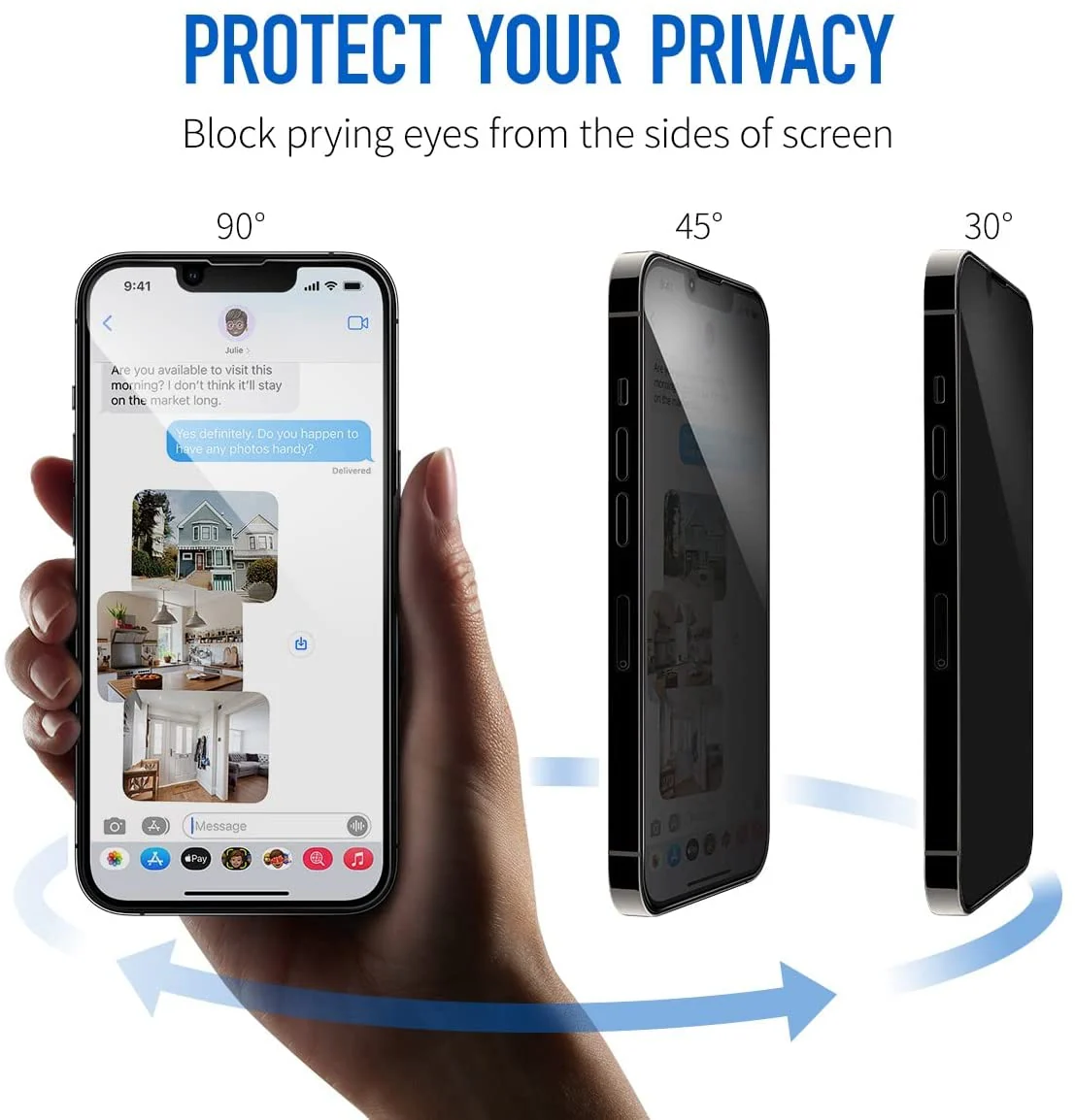 Privacy Screen Protector Tempered Glass Curved Anti-Spy Anti-Peep 3D Edge - ZDZ26 - Image 2