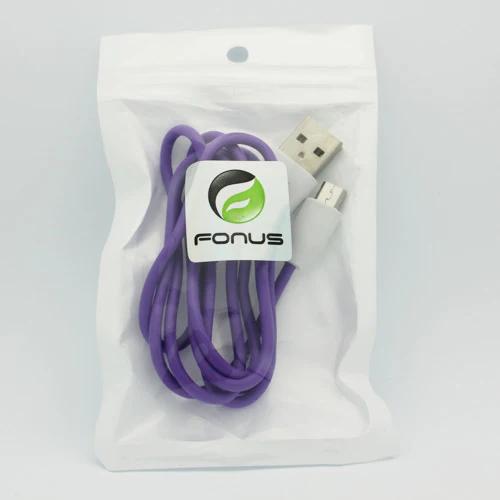 3ft Micro USB Cable Charger Cord - TPE - Purple - Fonus D30 - Image 2