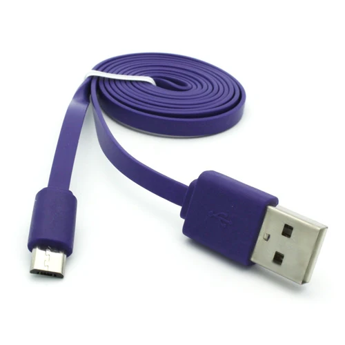 6ft Micro USB Cable Charger Cord - Flat - Purple - Fonus R42 - Image 2