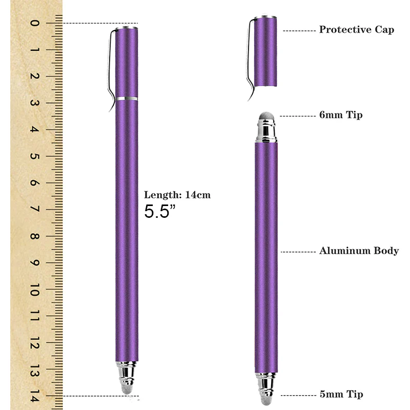 Purple Stylus Touch Screen Pen Fiber Tip Aluminum Lightweight - ZDZ55 - Image 3