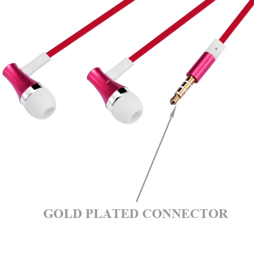 Hi-fi Sound Headphones 3.5mm Earphones -Metal Earbuds - Red - Fonus D27 - Image 5