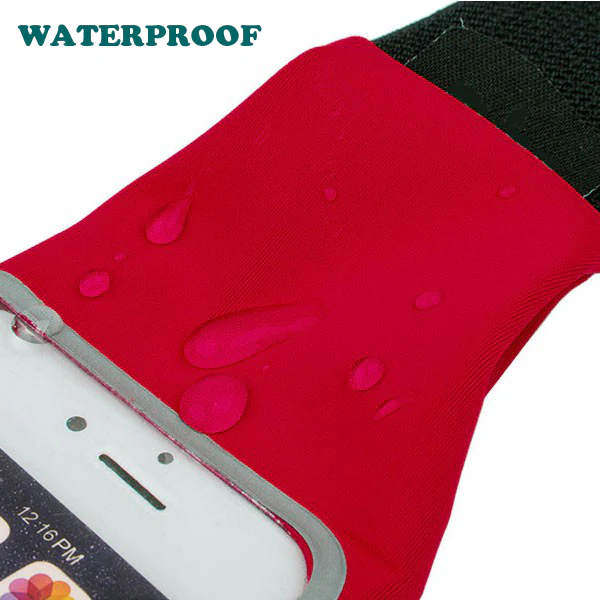 Waist Bag Sports Running Cover - Touch Screen Window - M - Reflective - Red - Fonus E48 - Image 3