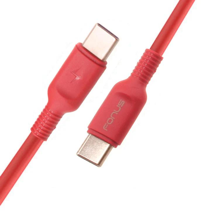 6ft PD Cable USB-C to Type-C Fast Charger Cord - Red - Fonus - D18