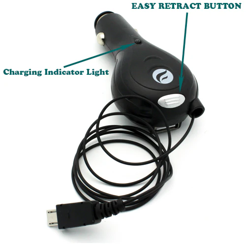 Retractable Car Charger Extra USB Port - MicroUSB - Fonus C01 - Image 4