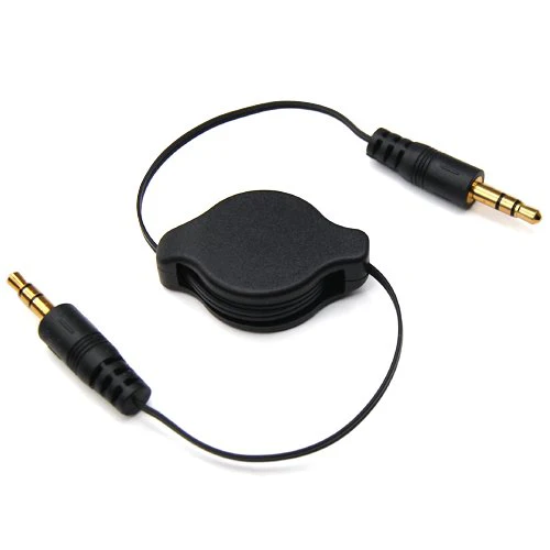 Retractable Audio Cable Aux-in Car Stereo Speaker Cord - Black - Fonus M93 - Image 5