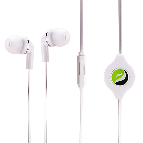 Retractable Earphones 3.5mm Headphones - In-Ear Earbuds - White - Fonus S38 - Image 6