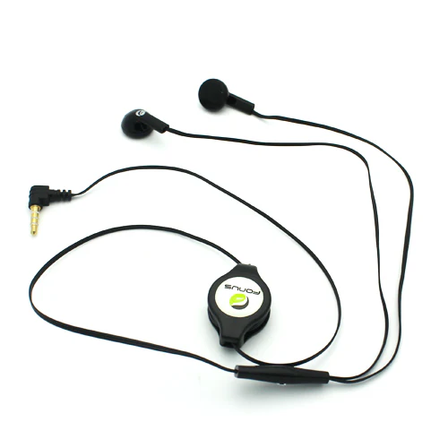 Retractable Earphones 3.5mm Headphones - Dual Earbuds - Black - Fonus B63 - Image 6