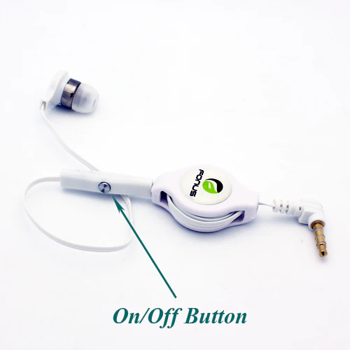 Retractable Mono Earphone 3.5mm Headphone In-Ear Single Earbud - White - Fonus M83 - Image 4
