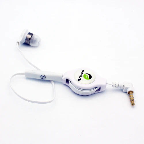 Retractable Mono Earphone 3.5mm Headphone In-Ear Single Earbud - White - Fonus M83 - Image 6