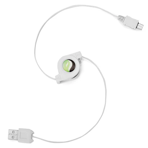 Retractable Micro USB Cable Charger Cord - White - Fonus C65 - Image 2