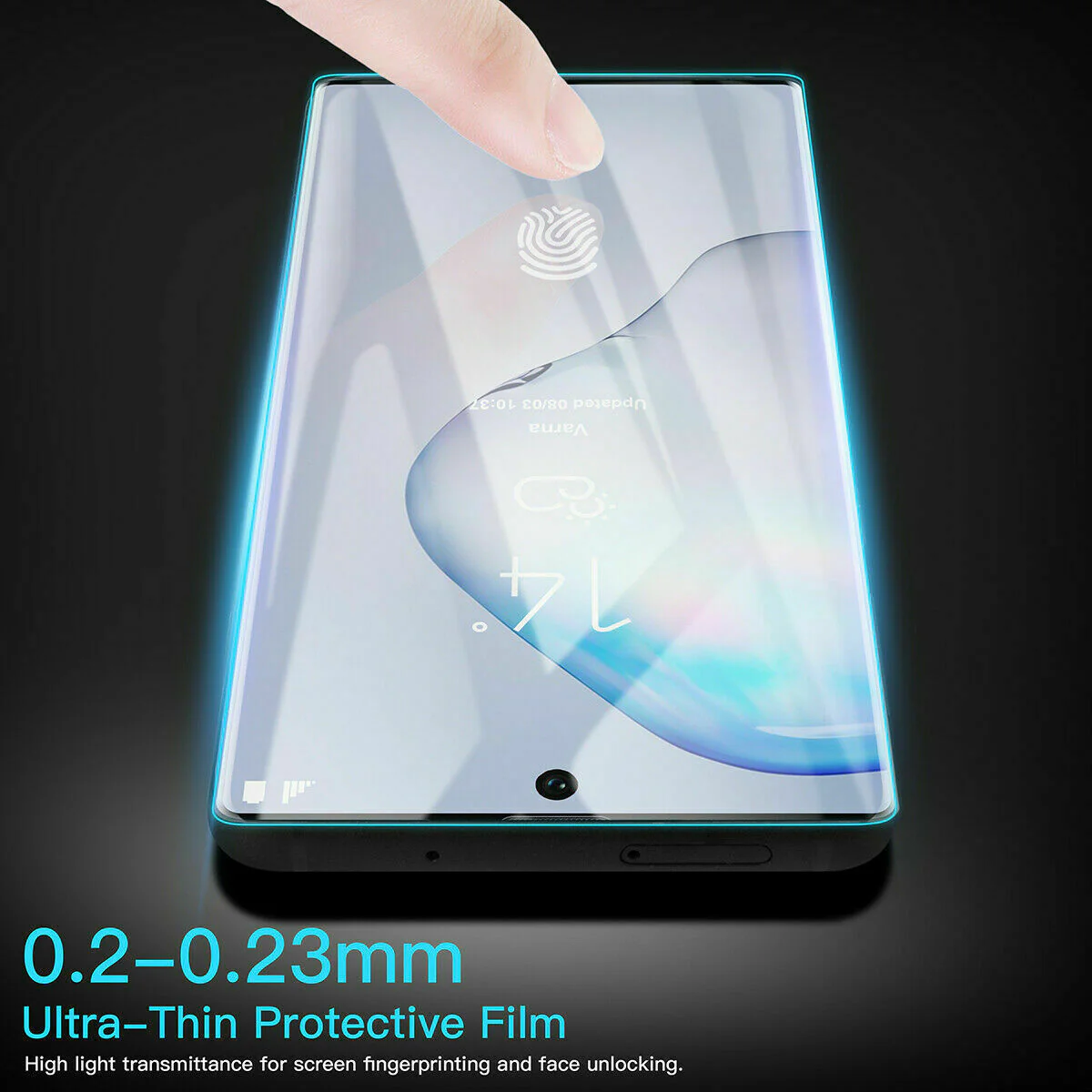 Samsung Galaxy Note 10 - Tempered Glass Screen Protector - 3D Curved - Full Cover - Fingerprint Unlock - Image 4