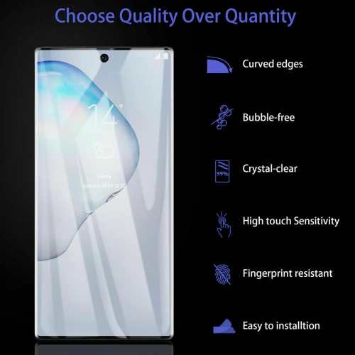 Samsung Galaxy Note 10 Plus - Tempered Glass Screen Protector - 3D Curved - Full Cover - Fingerprint Unlock - Image 7