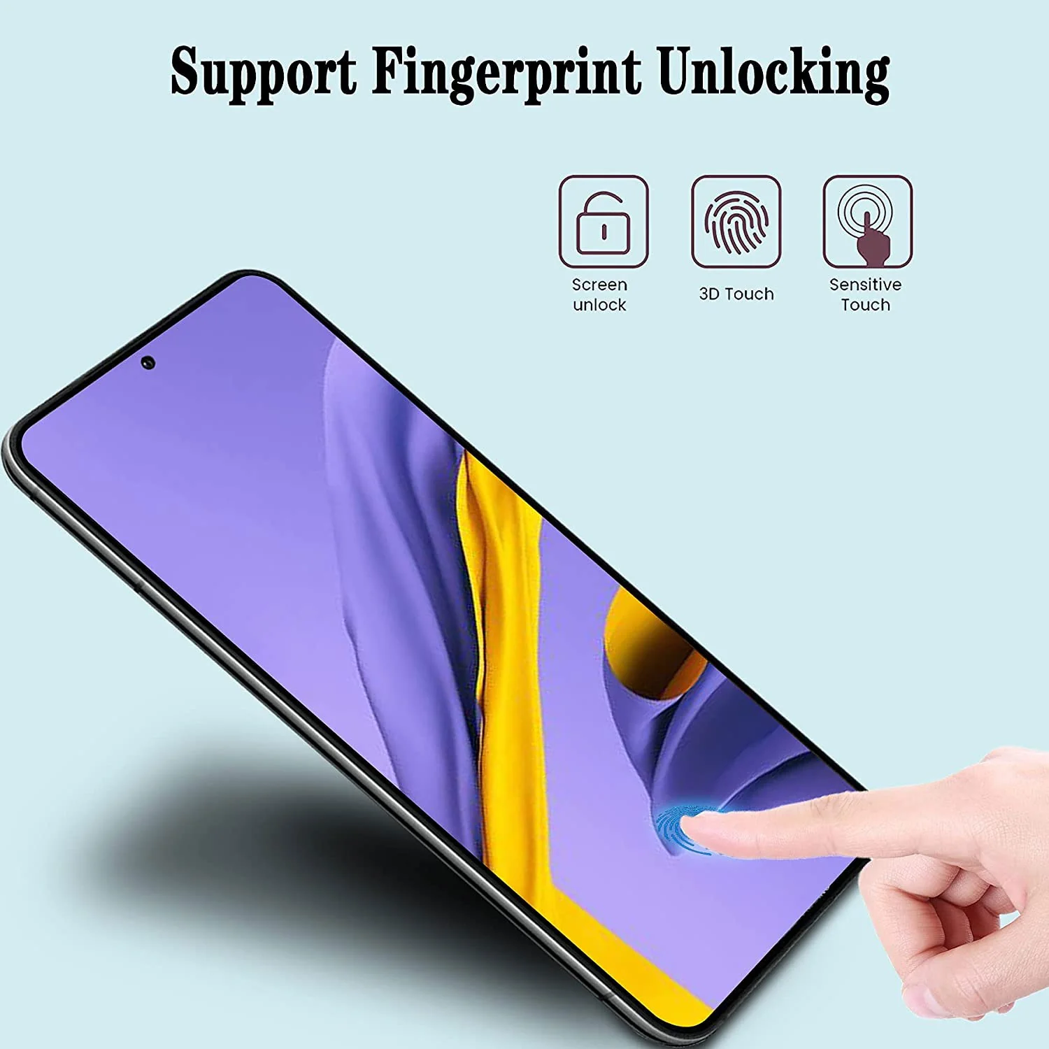 Screen Protector Tempered Glass Full Cover (Fingerprint Unlock) 9H Hardness Case Friendly - ZDY96 - Image 4
