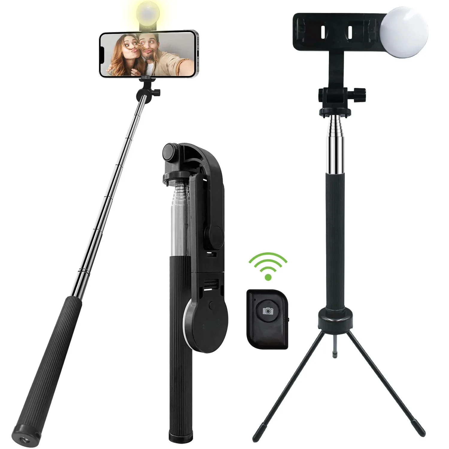 Selfie Stick Wireless Built-in Tripod Remote Shutter Stand Self-Portrait - ZDZ98 - Image 8