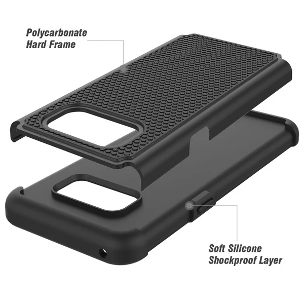 Hybrid Case Dual Layer Armor Defender Cover - Shockproof - Black - Selna L15 - Image 4