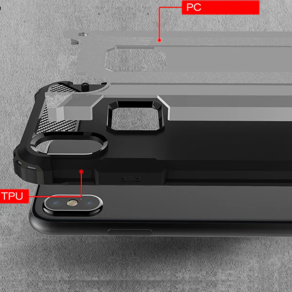 Hybrid Case Dual Layer Armor Defender Cover - Shockproof - Black - Selna L25 - Image 4