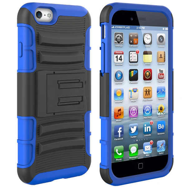 Hybrid Case Rugged Holster Swivel Belt Clip - DropProof - Defender - Blue - Selna N06 - Image 3