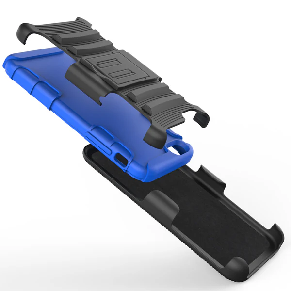 Hybrid Case Rugged Holster Swivel Belt Clip - DropProof - Defender - Blue - Selna N06 - Image 4