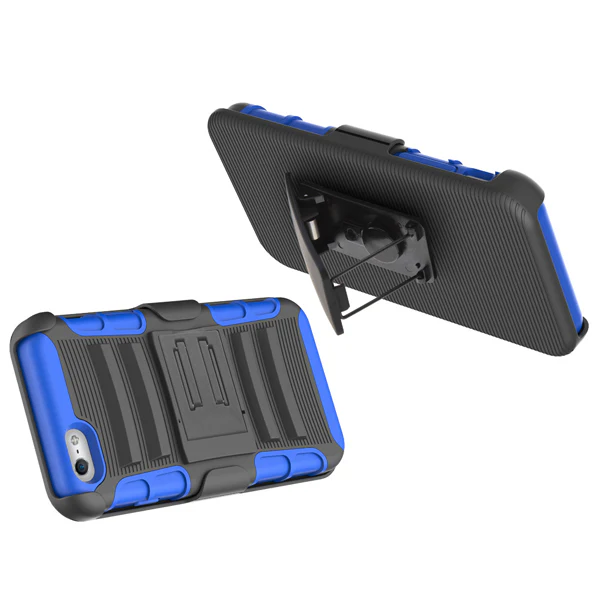 Hybrid Case Rugged Holster Swivel Belt Clip - DropProof - Defender - Blue - Selna N06 - Image 5