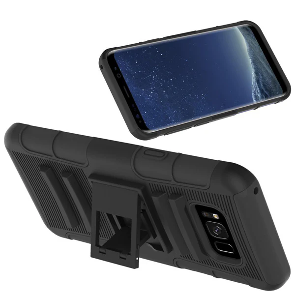 Hybrid Case Rugged Holster Swivel Belt Clip - DropProof - Defender - Black - Selna L12 - Image 4
