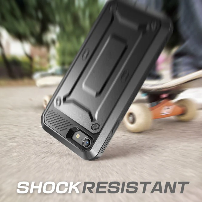 Hybrid Case Rugged Holster Swivel Belt Clip - Built-in Screen Protector - Black - Selna L02 - Image 4