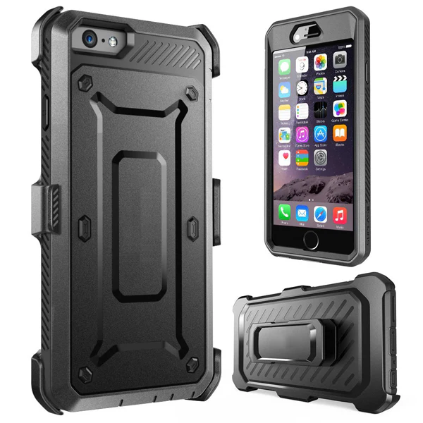 Hybrid Case Rugged Holster Swivel Belt Clip - Built-in Screen Protector - Black - Selna L02 - Image 6