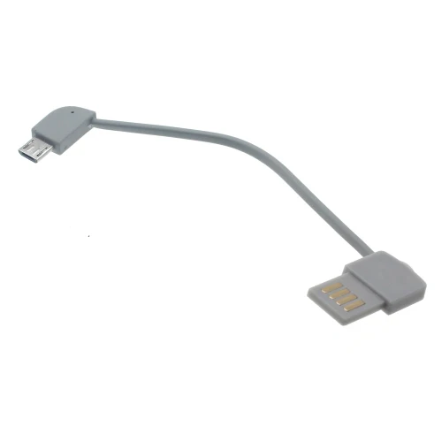 Short Micro USB Charger Cable Power Cord - Flat - Gray - Fonus L94 - Image 2