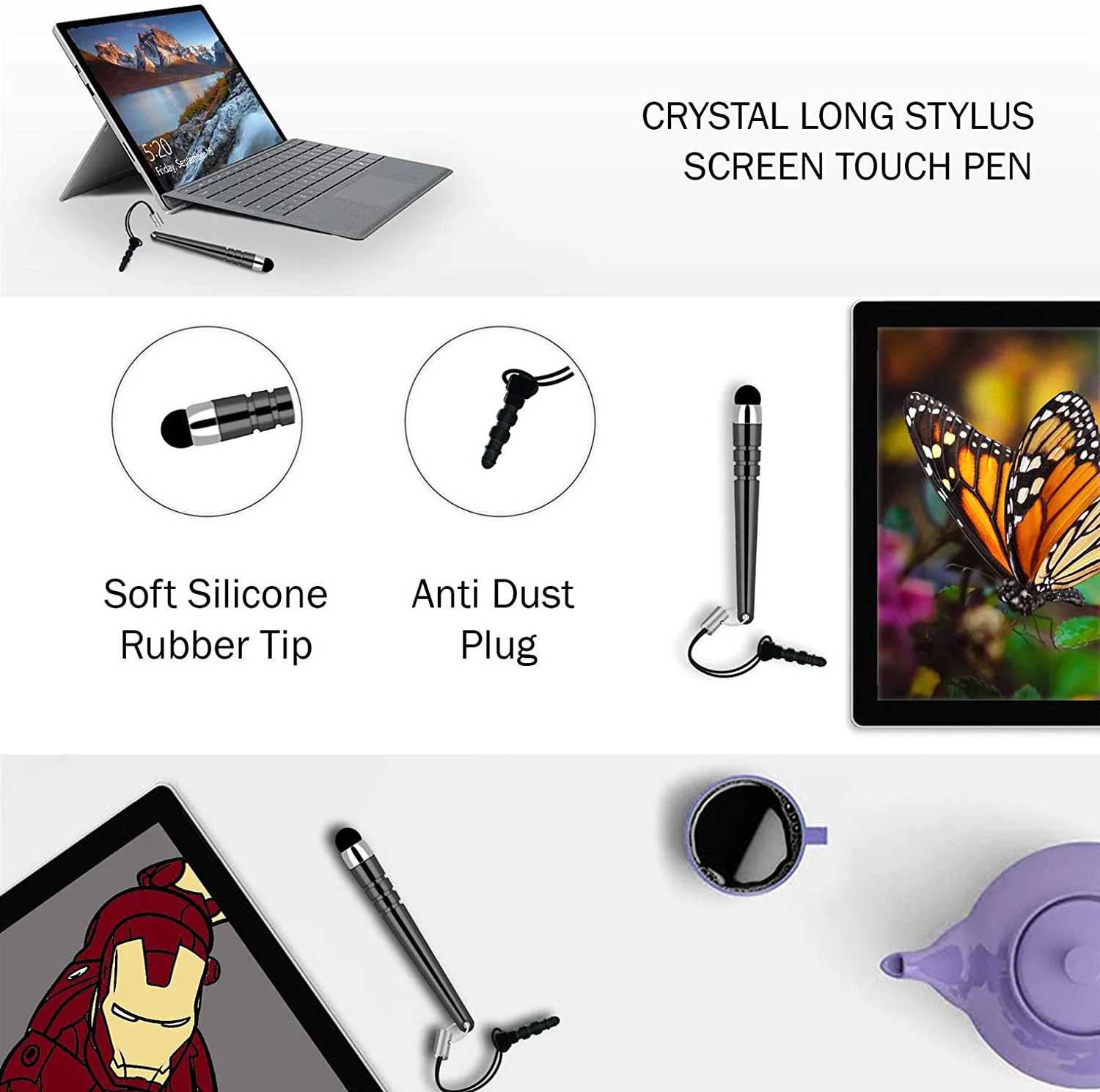 Silver Stylus Touch Pen Aluminum Compact - ZDY05 - Image 3
