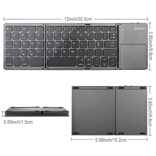 Wireless Keyboard Touchpad Folding Rechargeable - L66 - Image 5