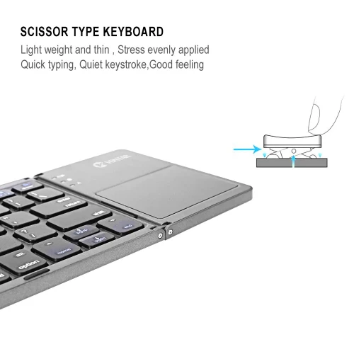 Wireless Keyboard Touchpad Folding Rechargeable - L66 - Image 6