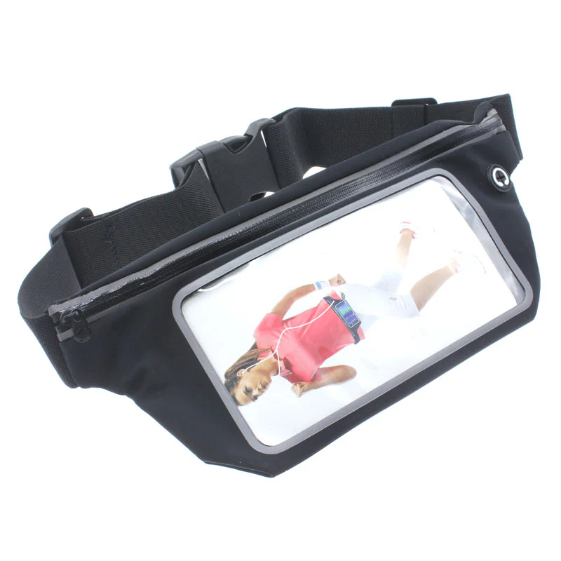 XL Waist Bag Sports Running Cover - Touch Screen Window - Reflective - Black - Fonus E49 - Image 6
