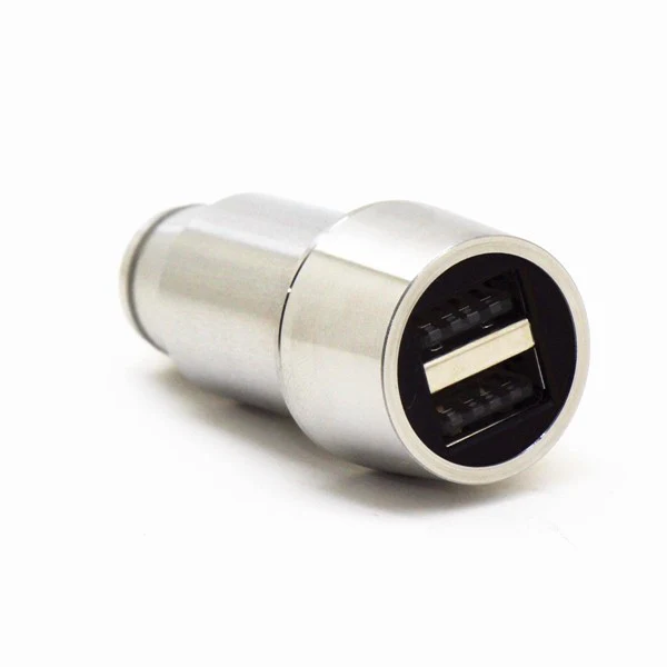 Stainless Steel 3.1A Car Charger 2-Port USB - Fonus F76 - Image 3