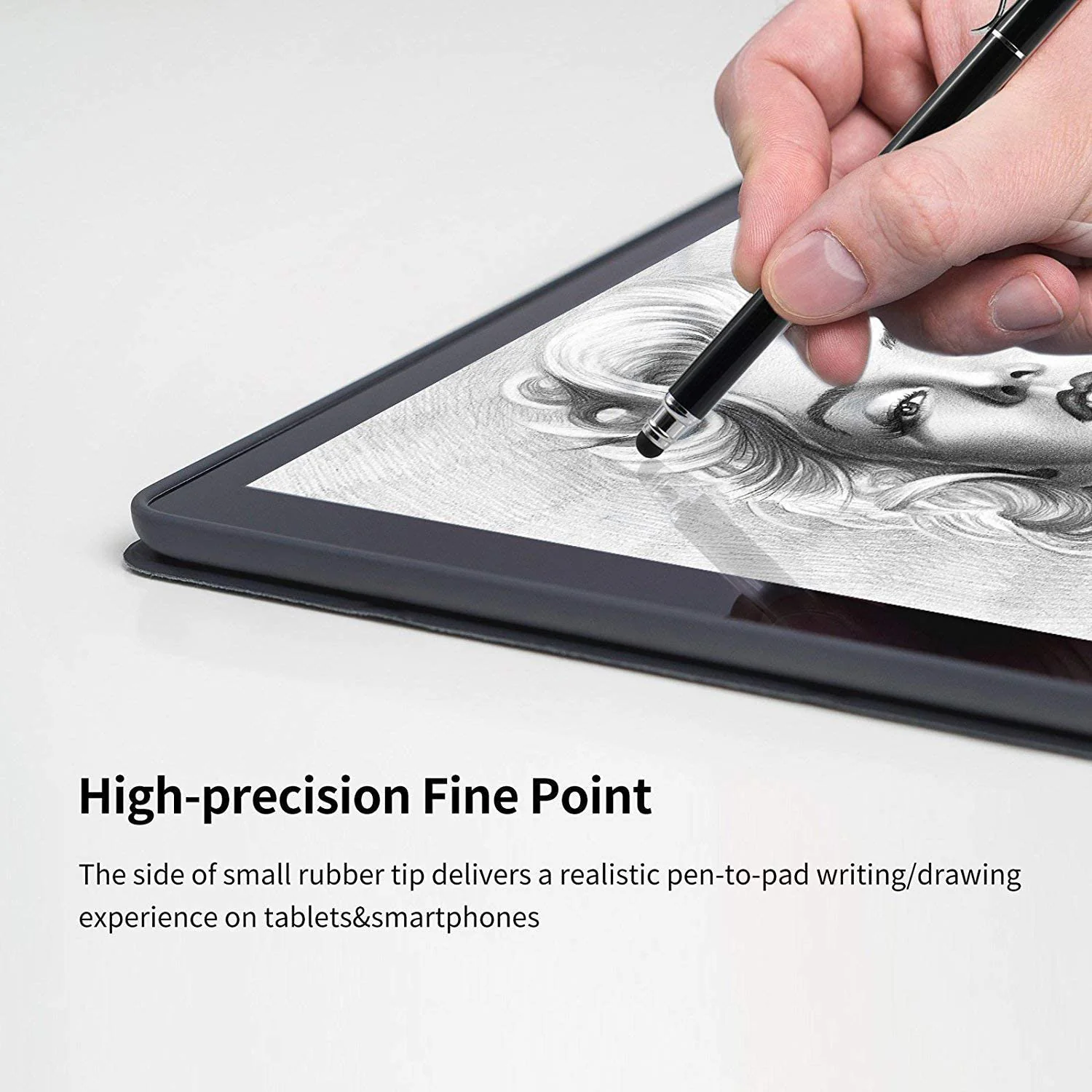 Stylus Touch Screen Pen Fiber Tip Aluminum Lightweight Black - ZDZ49 - Image 3