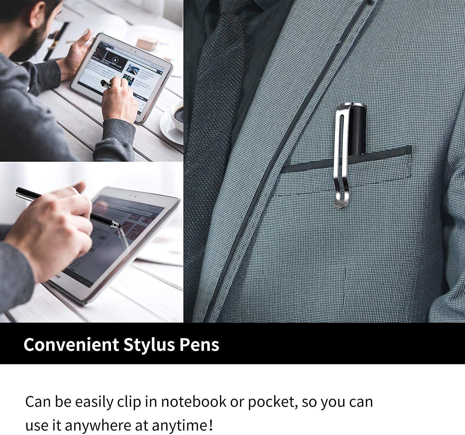 Stylus Touch Screen Pen Fiber Tip Aluminum Lightweight Black - ZDZ49 - Image 5
