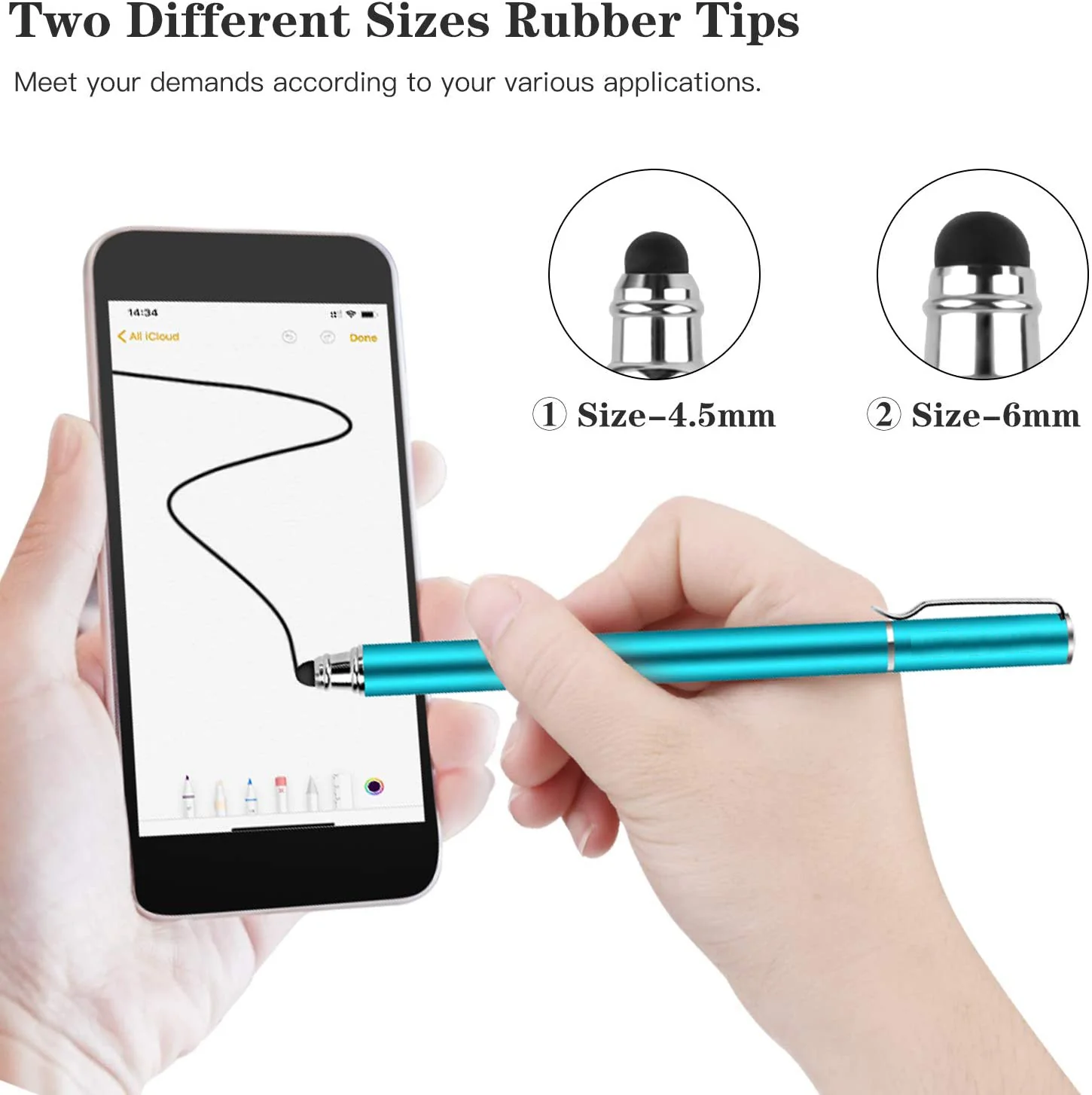 Stylus Touch Screen Pen Fiber Tip Aluminum Lightweight Blue - ZDZ50 - Image 2