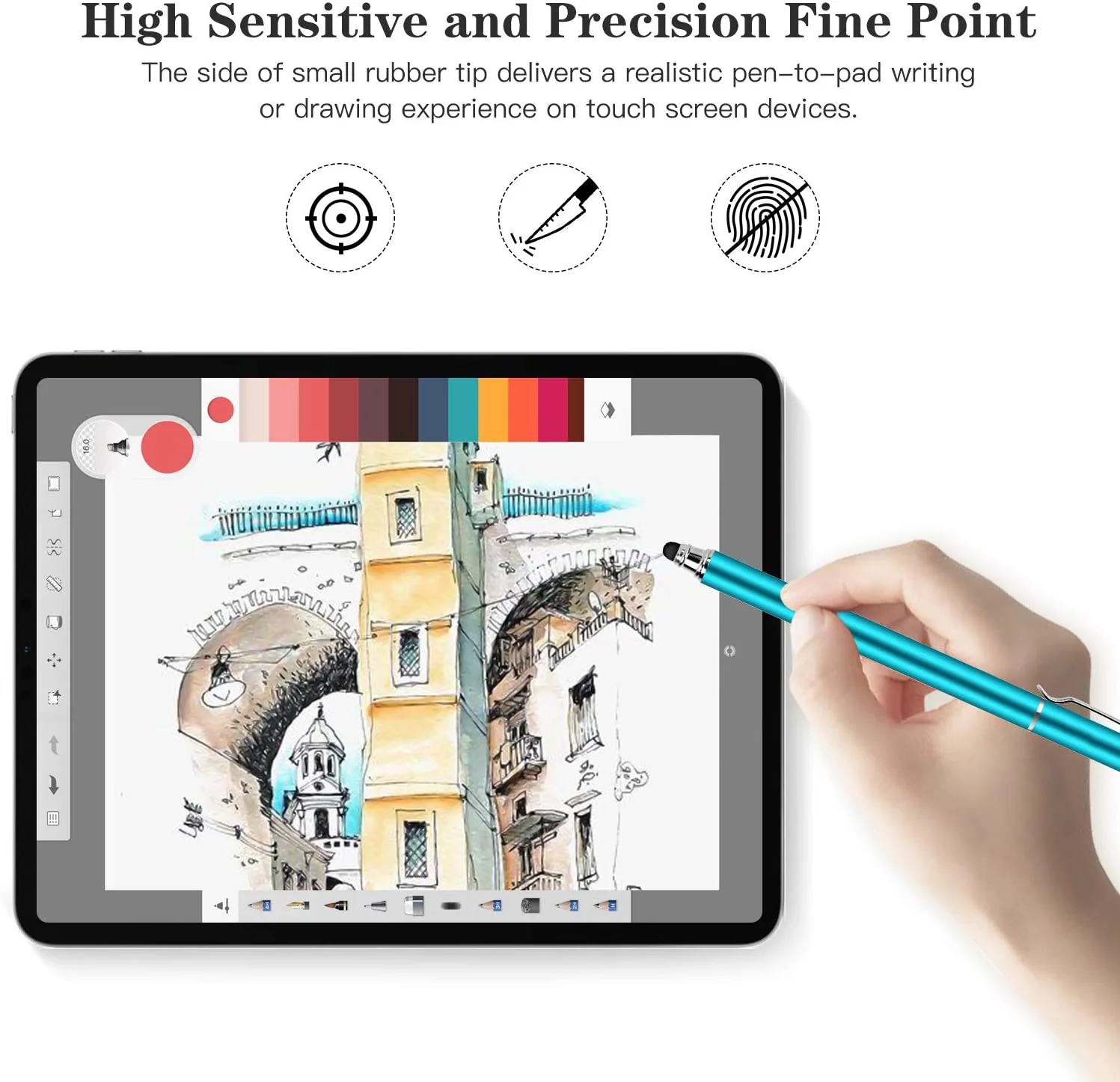 Stylus Touch Screen Pen Fiber Tip Aluminum Lightweight Blue - ZDZ50 - Image 4