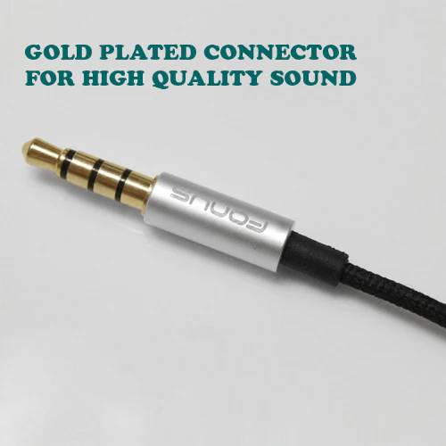 Hi-fi Sound Headphones 3.5mm Earphones -Metal Earbuds - Wood Trim - Silver - Fonus F98 - Image 6