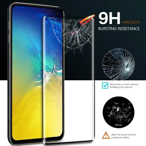 Samsung Galaxy S10 5G - Tempered Glass Screen Protector - Full Cover Curved - Fingerprint Unlock - Image 7