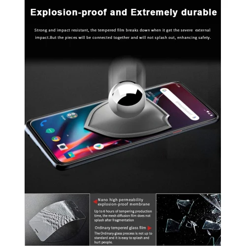 OnePlus 7 Pro - Tempered Glass Screen Protector - Full Cover Curved - Fingerprint Unlock - Image 6