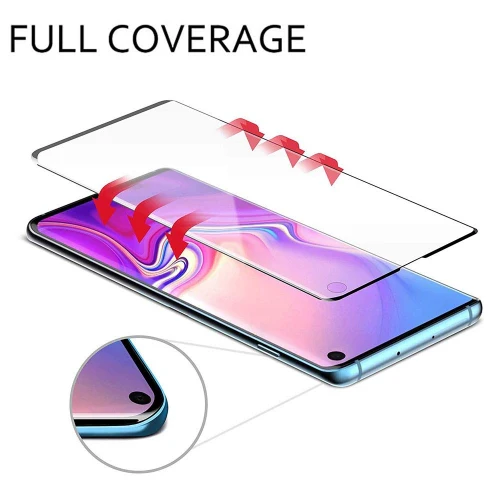 Samsung Galaxy S10 - Tempered Glass Screen Protector - Full Cover Curved - Fingerprint Unlock - Image 4