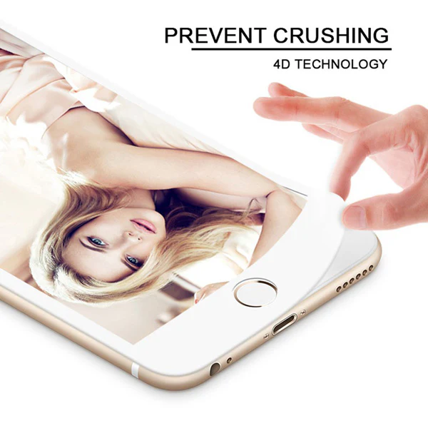 iPhone 6S/7/8 - Tempered Glass Screen Protector - HD Clear - 5D Curved - Full Cover - White - Image 6