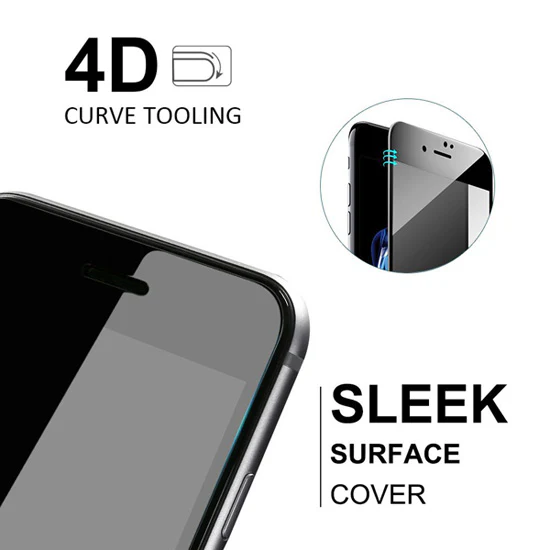 iPhone 6S/7/8 - Tempered Glass Screen Protector - HD Clear - 5D Curved - Full Cover - Black - Image 3