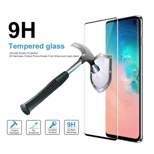 Samsung Galaxy S10 - Tempered Glass Screen Protector - Full Cover Curved - Fingerprint Unlock - Image 5