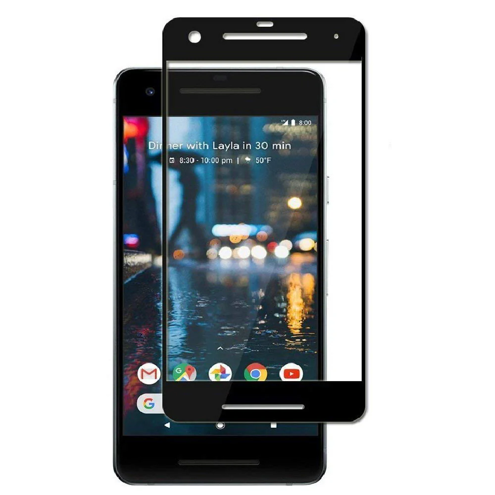 Google Pixel 2 - Tempered Glass Screen Protector - HD Clear - Curved - Full Cover