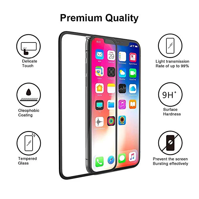iPhone XS/11 Pro Max - Tempered Glass Screen Protector - HD Clear - 5D Curved - Full Cover - Image 6