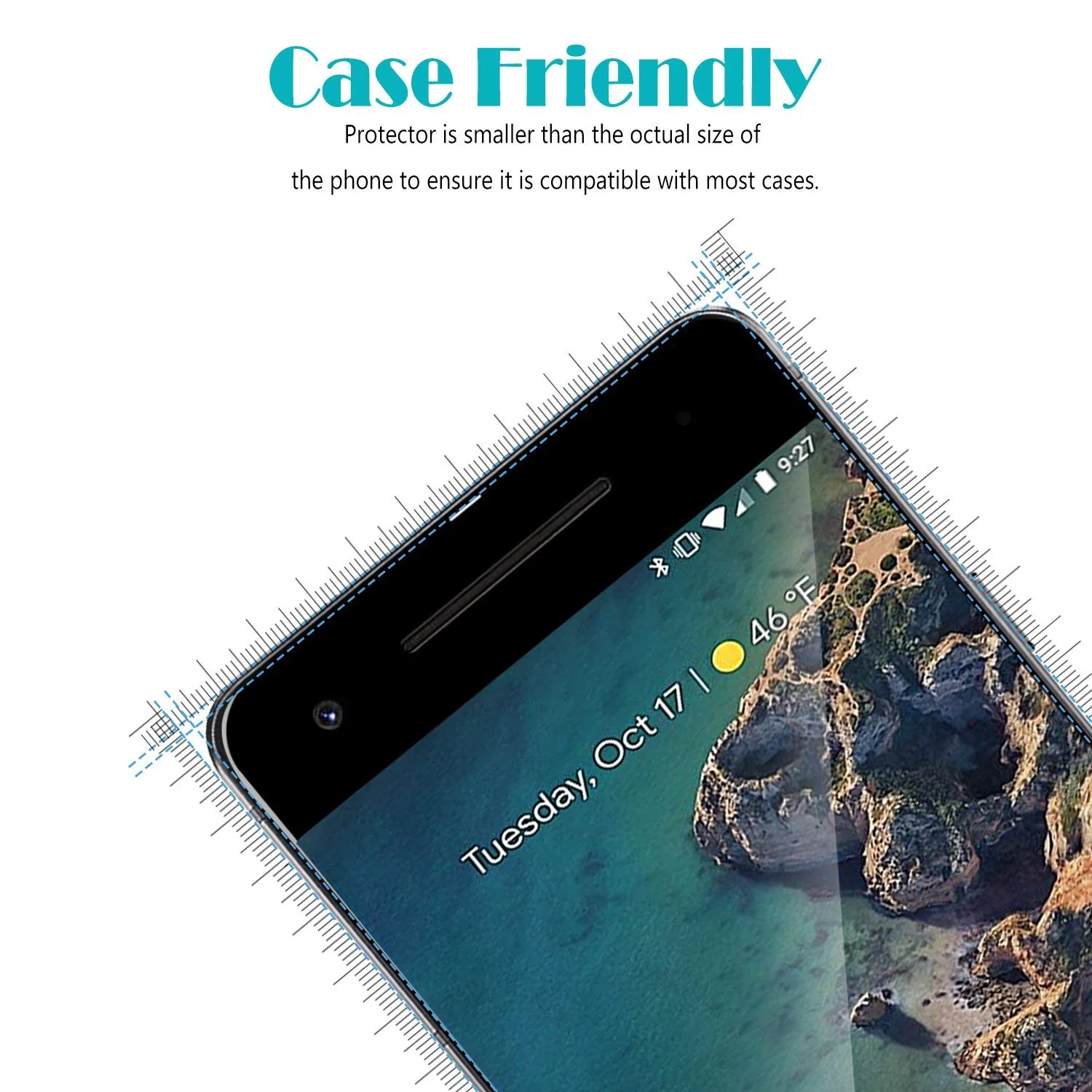 Google Pixel 2 - Tempered Glass Screen Protector - HD Clear - Curved - Full Cover - Image 2