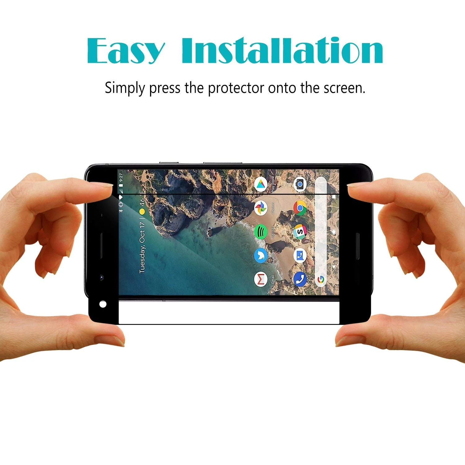 Google Pixel 2 - Tempered Glass Screen Protector - HD Clear - Curved - Full Cover - Image 3