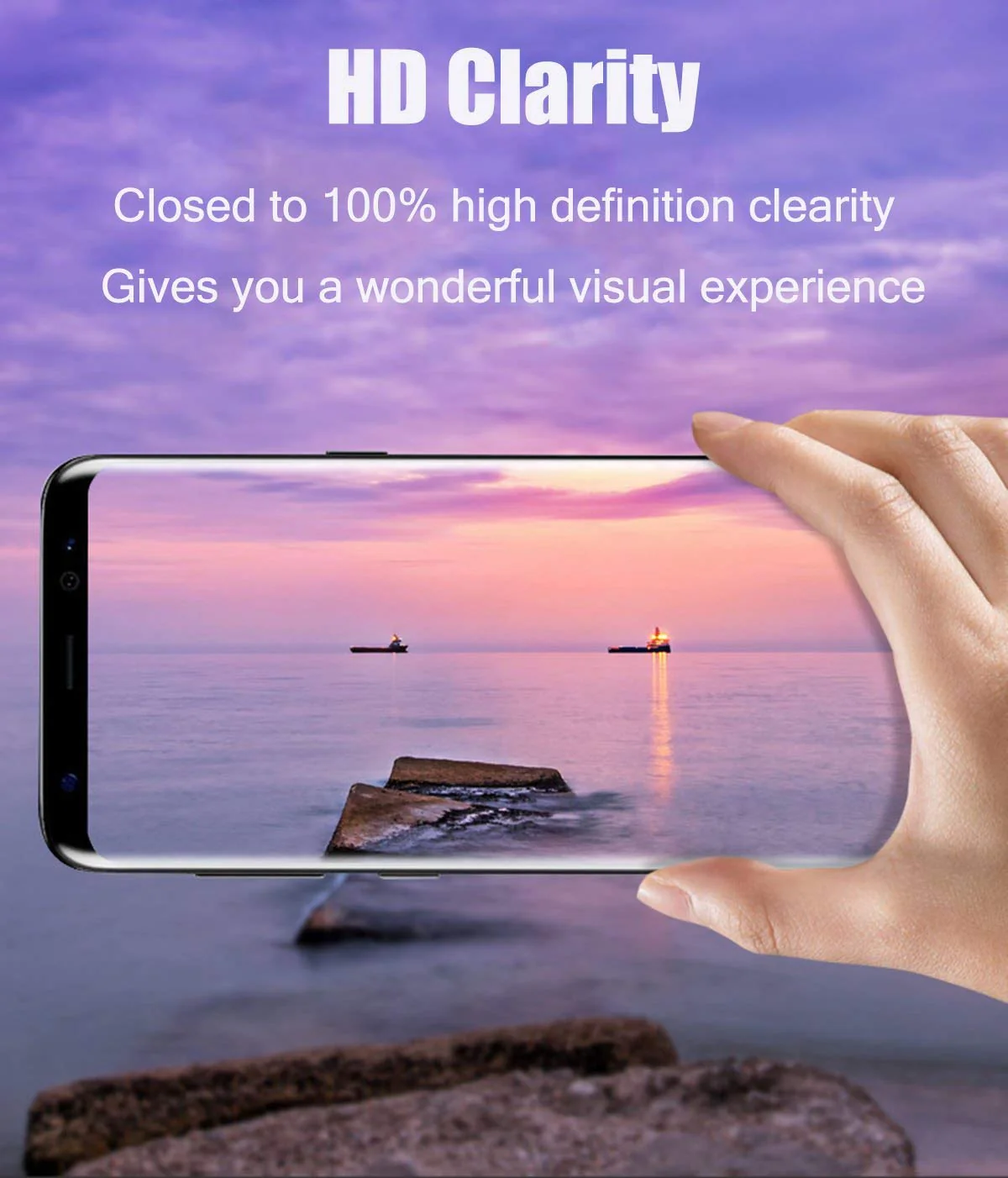 Samsung Galaxy S9 Plus - Tempered Glass Screen Protector - HD Clear - Curved - Full Cover - Image 5